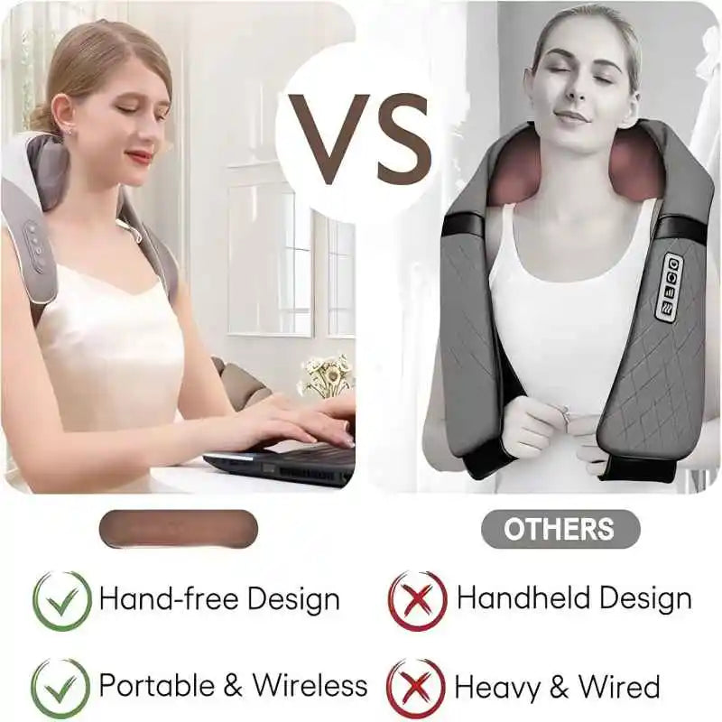 Experience Ultimate Relaxation with Our Wireless Neck and Shoulder Massager - Perfect for Deep Tissue Relief and Ideal Gift for Loved Ones
