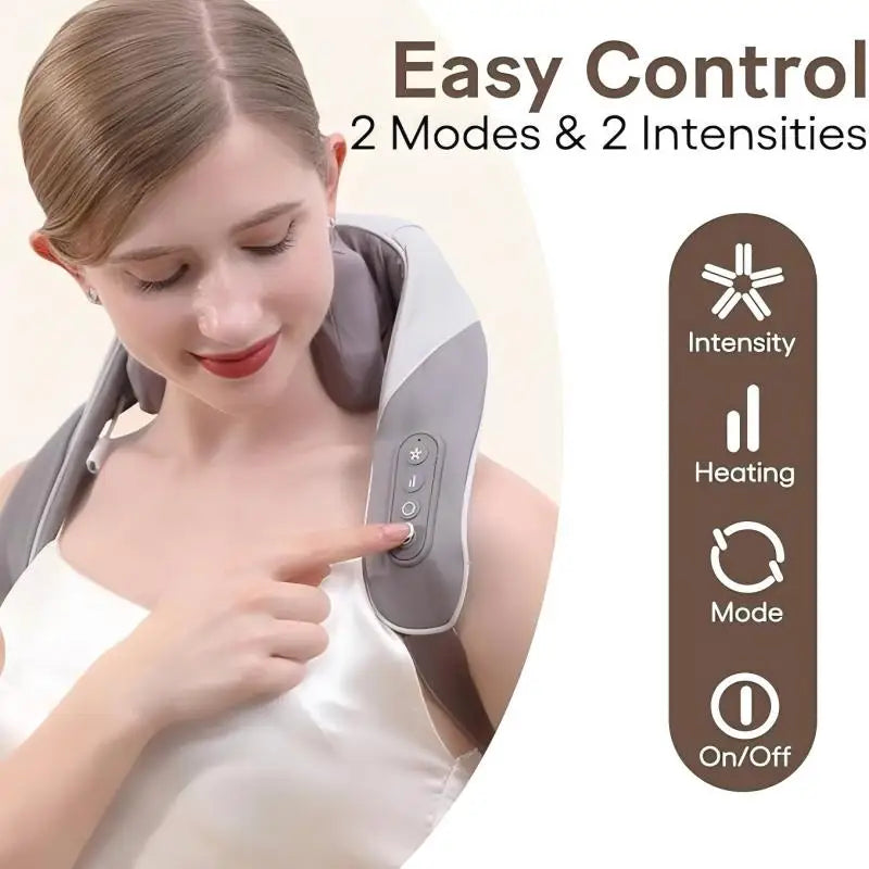 Experience Ultimate Relaxation with Our Wireless Neck and Shoulder Massager - Perfect for Deep Tissue Relief and Ideal Gift for Loved Ones